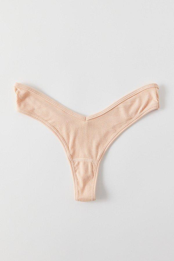 Out From Under Ribbed V Thong Womens at Urban Outfitters Product Image