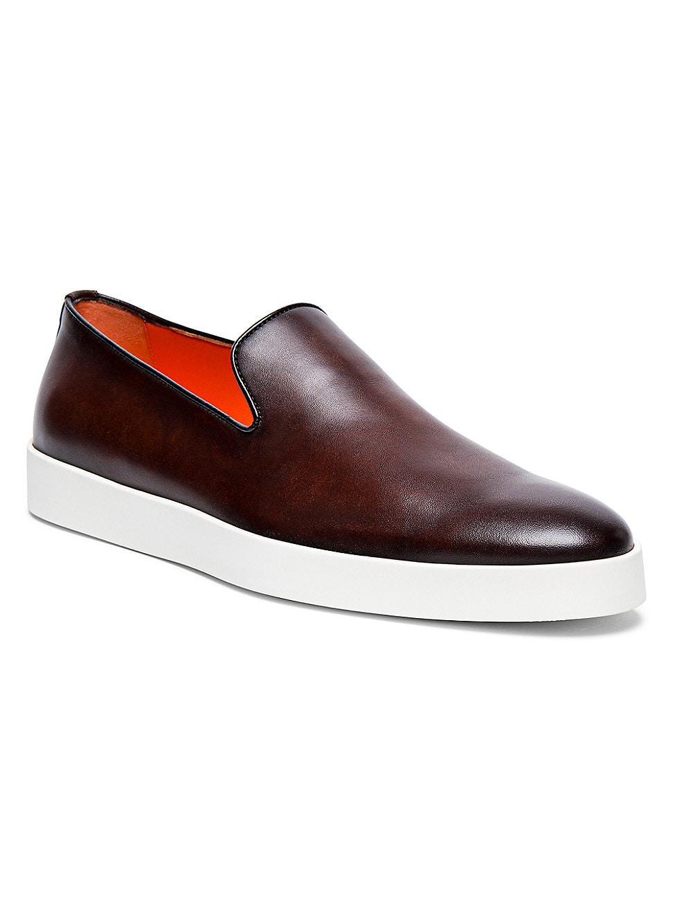 Mens Leather Slip-On Sneakers Product Image