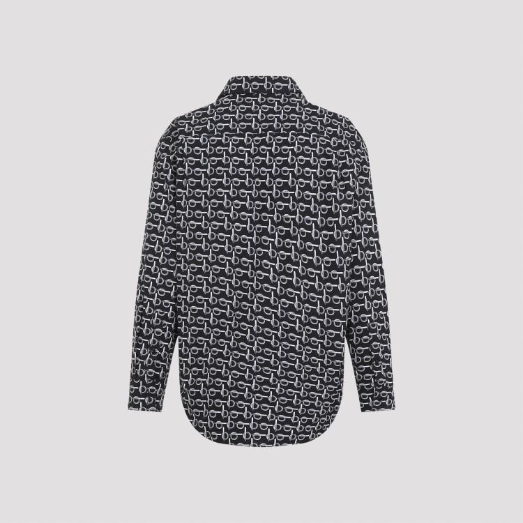 All Over Printed Silk Shirt In Black Product Image