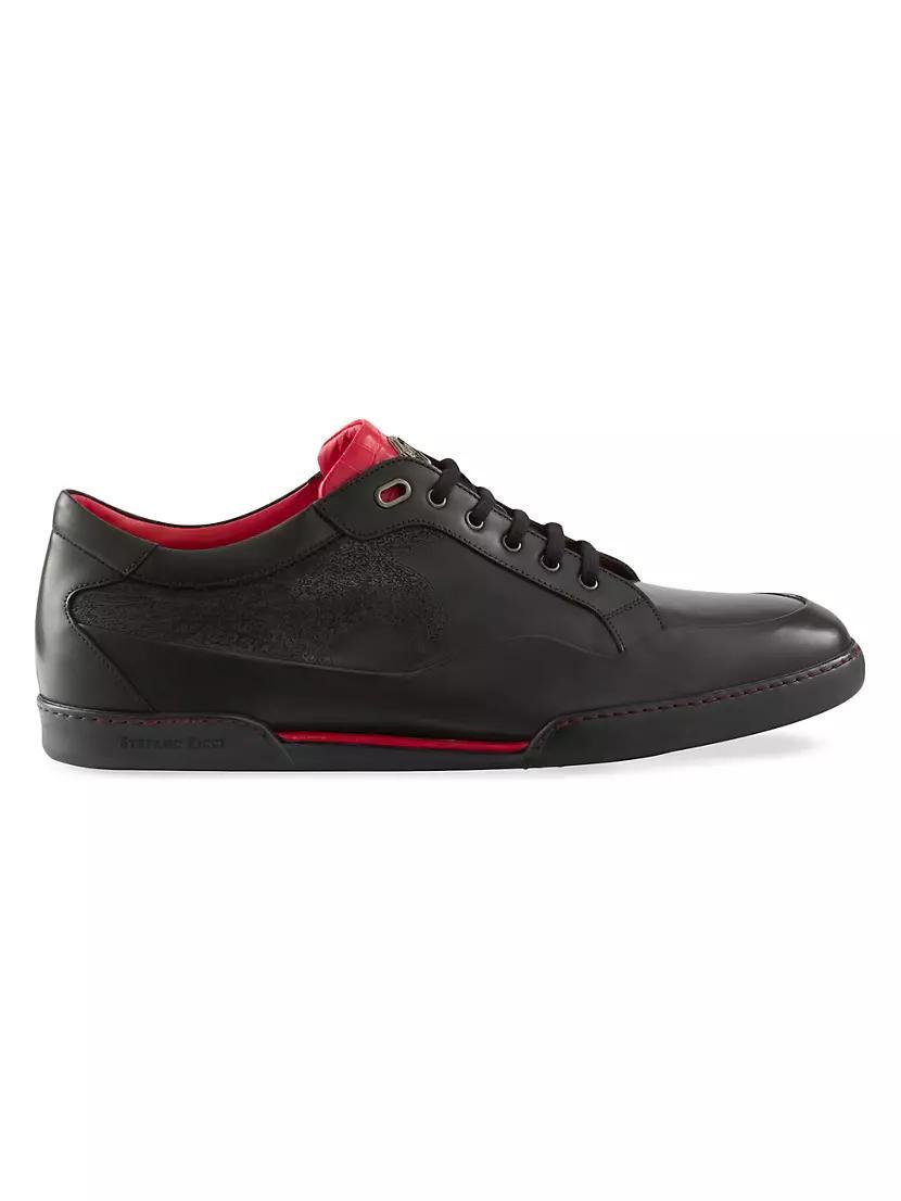 Calfskin and Crocodile Leather Sneakers Product Image