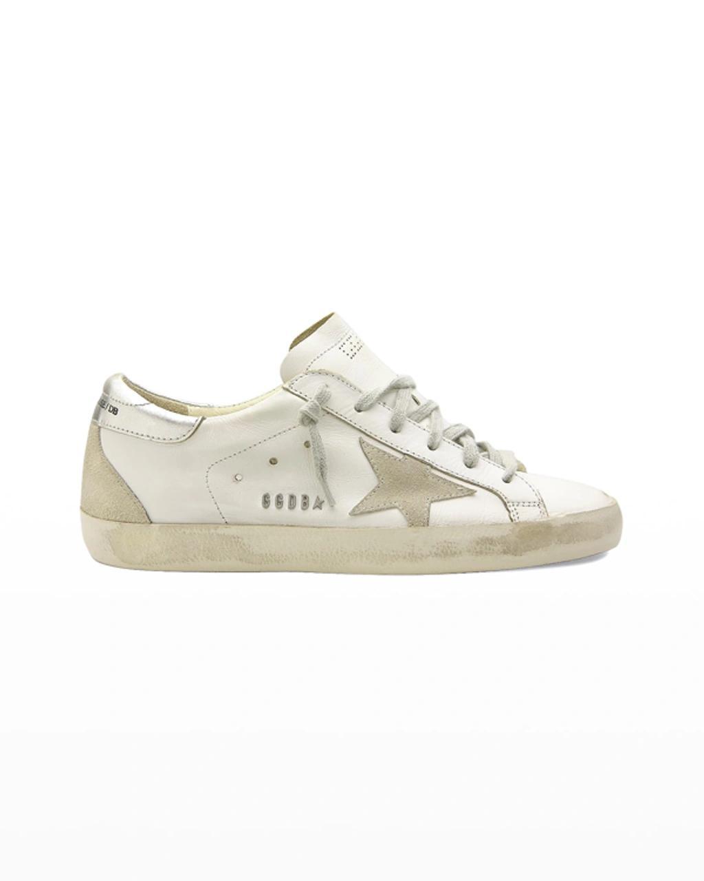 Superstar Mixed Leather Sneakers In White Ice Silver Product Image