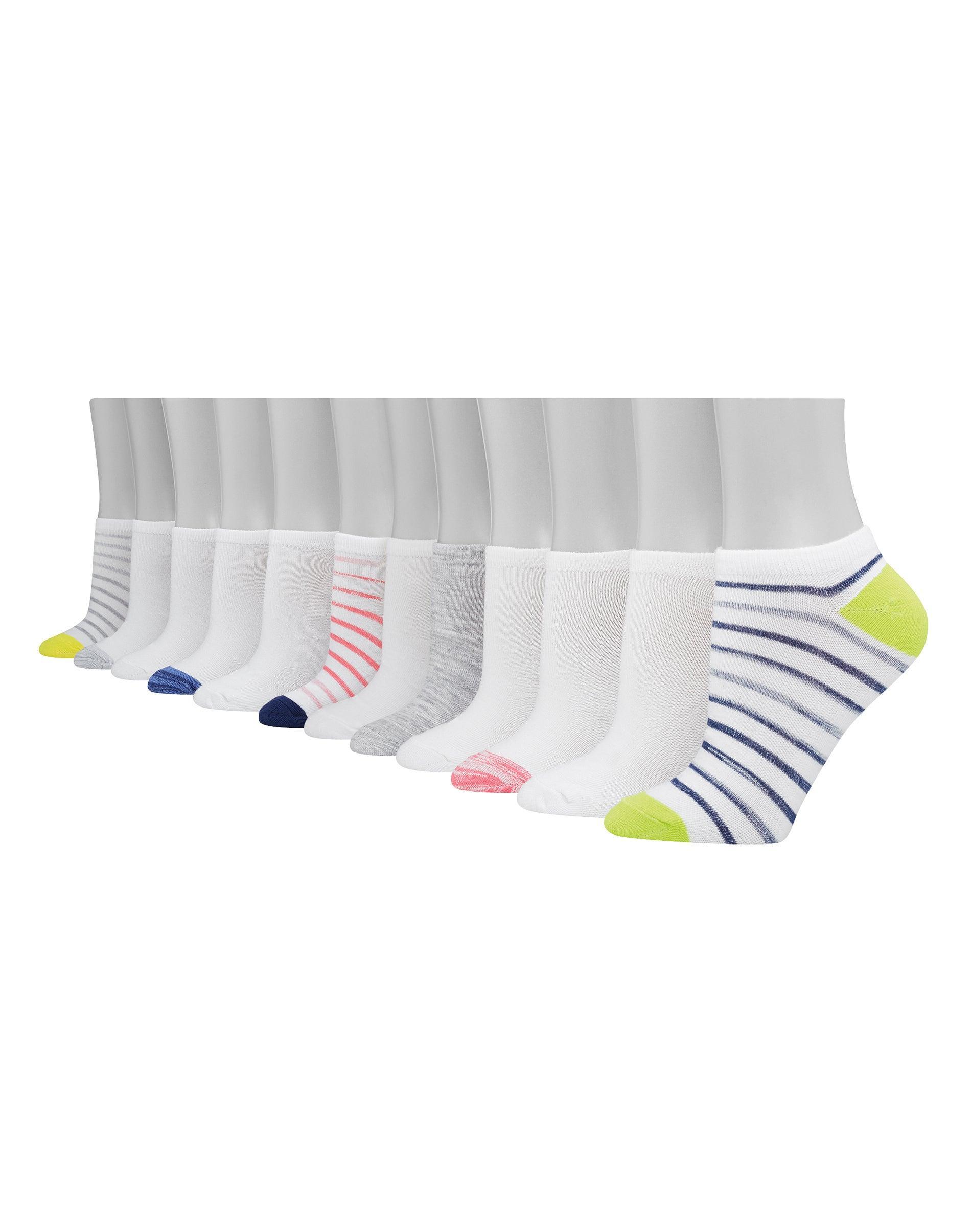 Hanes Womens Lightweight No Show Socks, 12-Pairs Solid White 5-9 Product Image