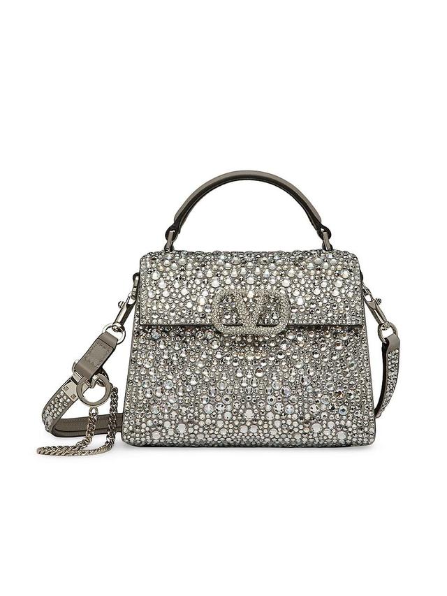 Womens Mini VSling Handbag with Sparkling Embroidery Product Image