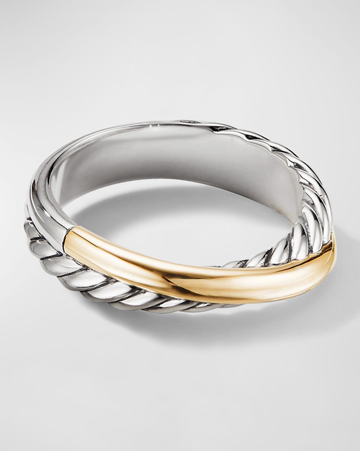 Womens Crossover Band Ring with 18K Yellow Gold Product Image