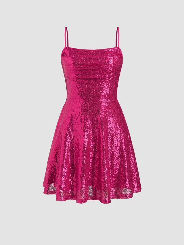 Sequin Square Neck Mini Dress Product Image