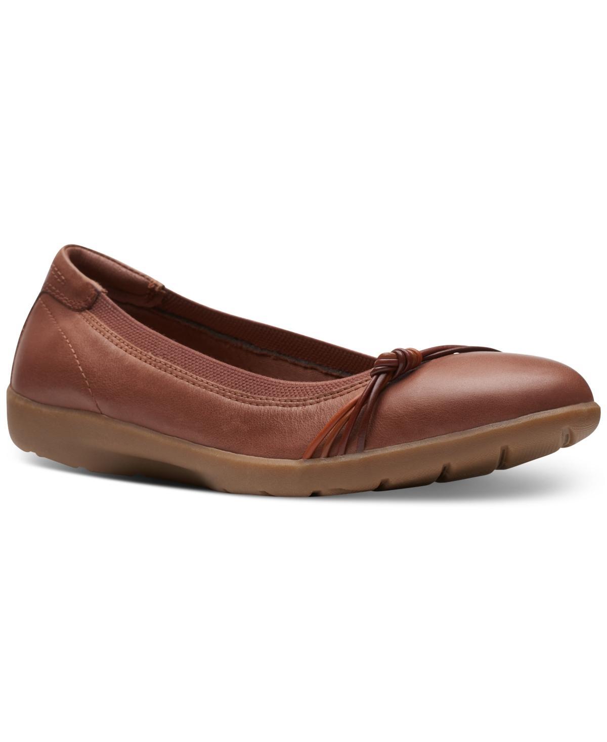 Clarks Womens Meadow Rae Knot-Trim Comfort Flats Product Image