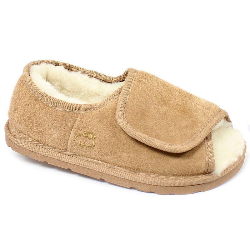 LAMO Womens Sheepskin-Lined Suede Slippers Brown Product Image