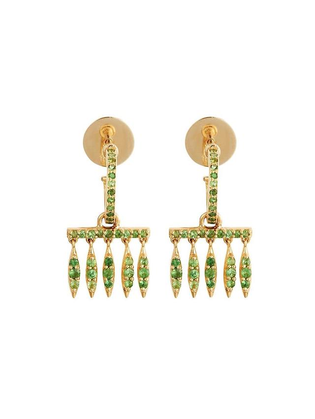 Womens Grass 18K Yellow Gold & Tsavorite Fringe Drop Earrings Product Image