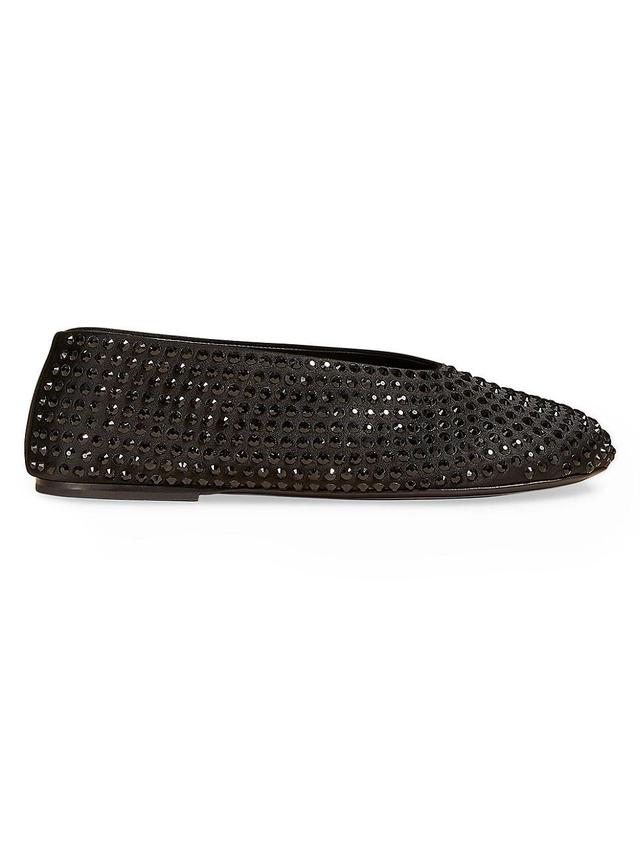 Womens Marcy Crystal-Embellished Leather Flats Product Image