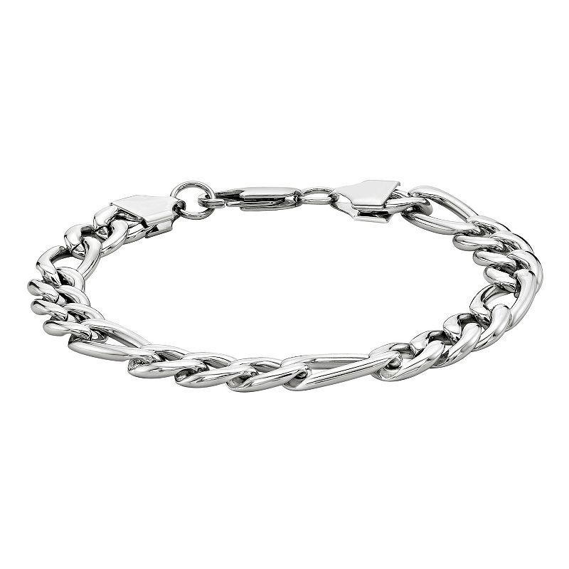 Mens LYNX Figaro Chain Bracelet Stainless Product Image