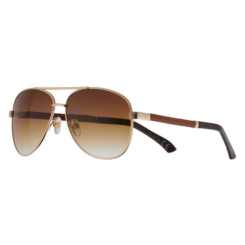 Mens Sonoma Goods For Life 61mm Metal Aviator Sunglasses, Gold Product Image