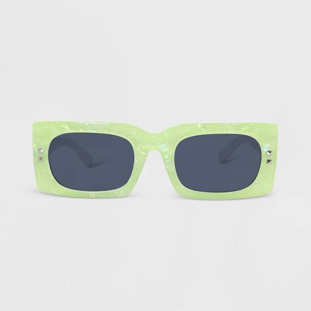 Womens Plastic Rectangle Marbleized Sunglasses - Wild Fable Green Product Image