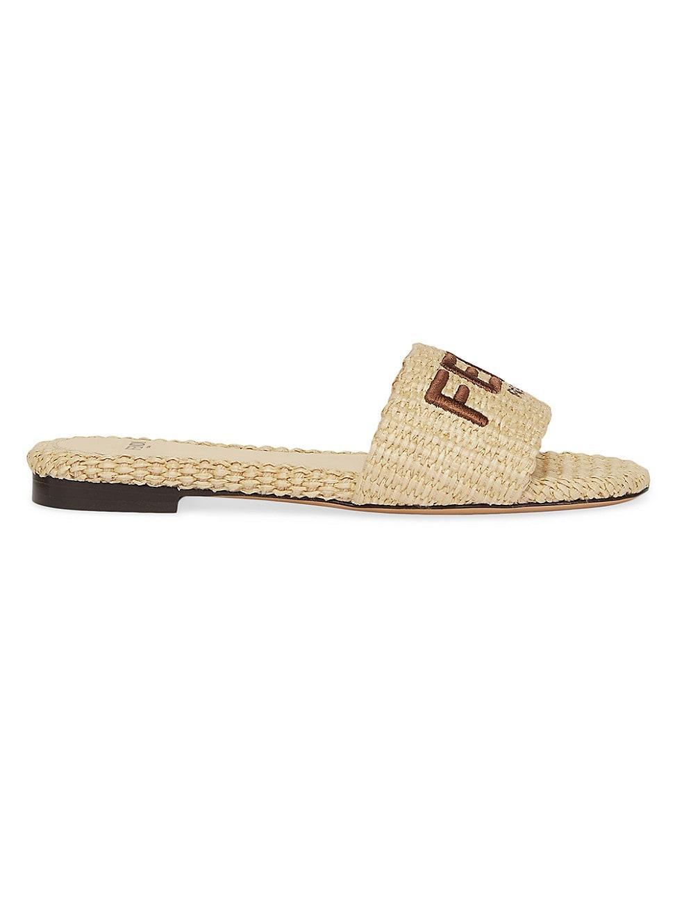 Womens Signature Raffia Slides Product Image