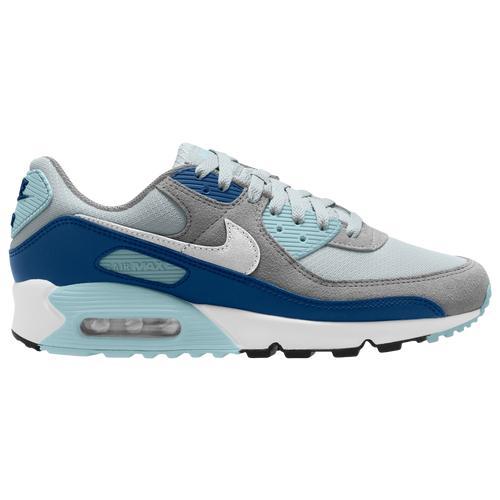 Nike Mens Nike Air Max 90 - Mens Shoes White/Blue/Grey Product Image