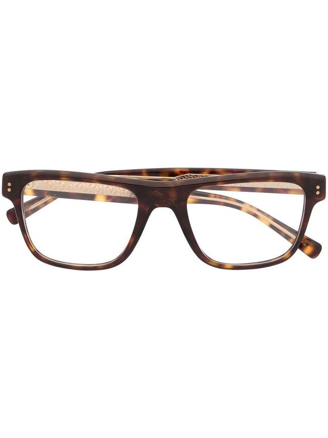 Tortoiseshell-effect Square-frame Glasses In Brown Product Image