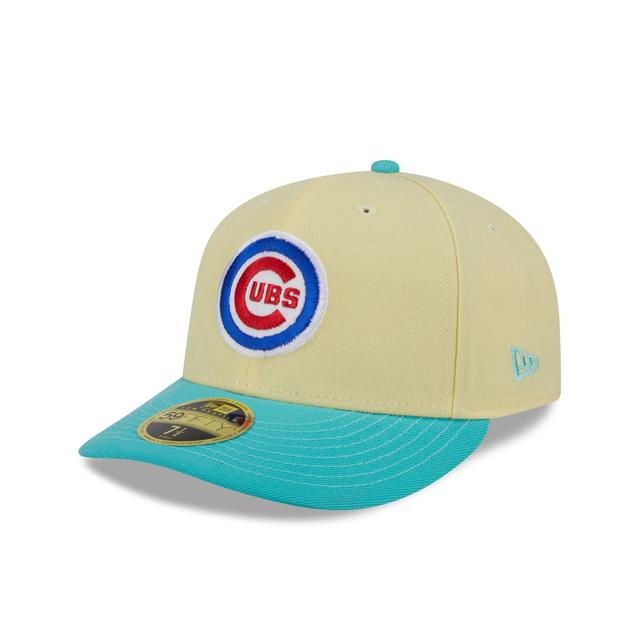 Chicago Cubs Soft Yellow Low Profile 59FIFTY Fitted Hat Male Product Image