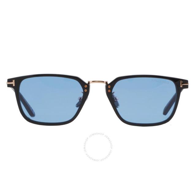 TOM FORD Blue Square Men's Sunglasses Ft1042-d 01v 52 In Black / Blue Product Image