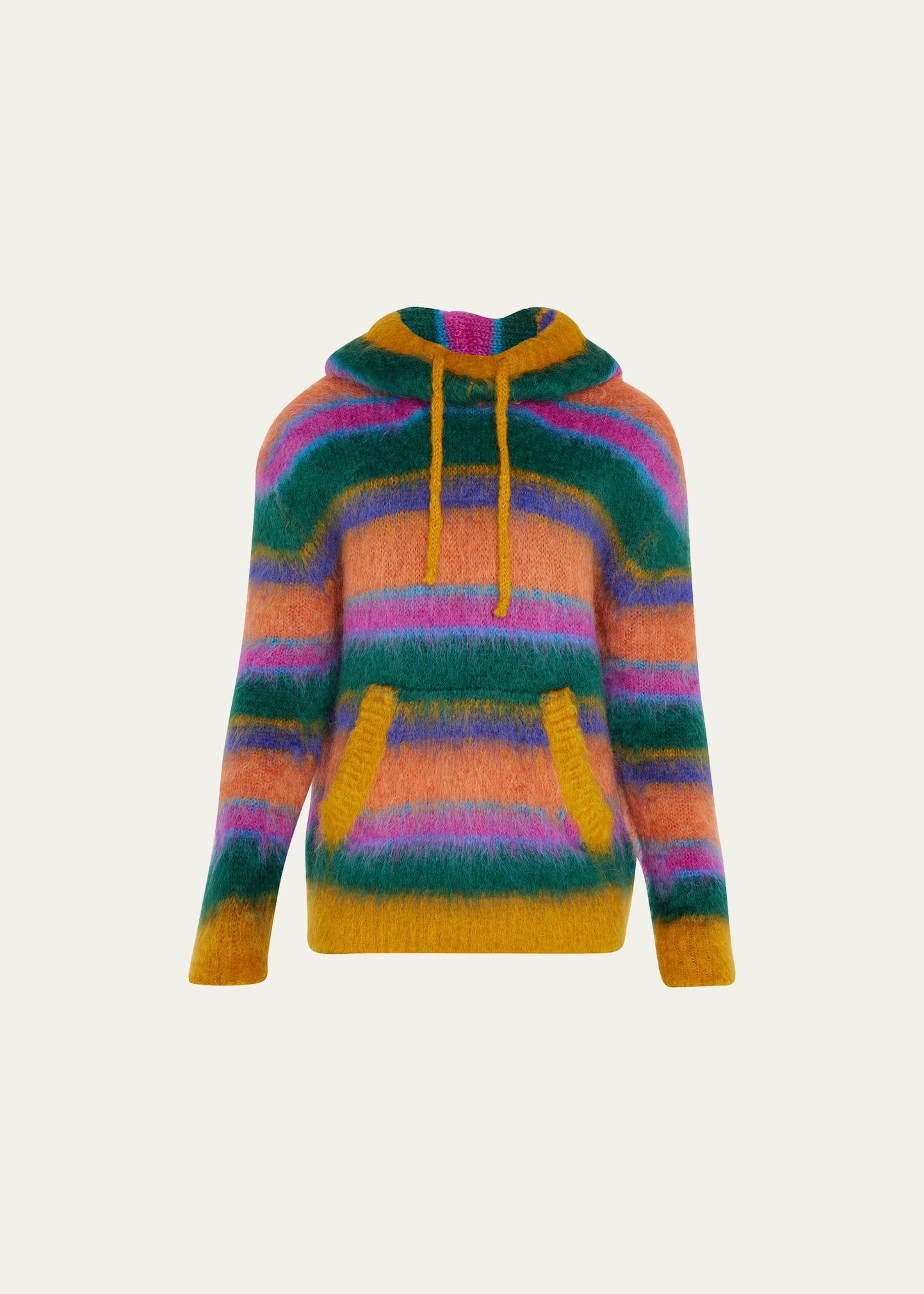 Mens Shaggy Multi-Stripe Hoodie Product Image