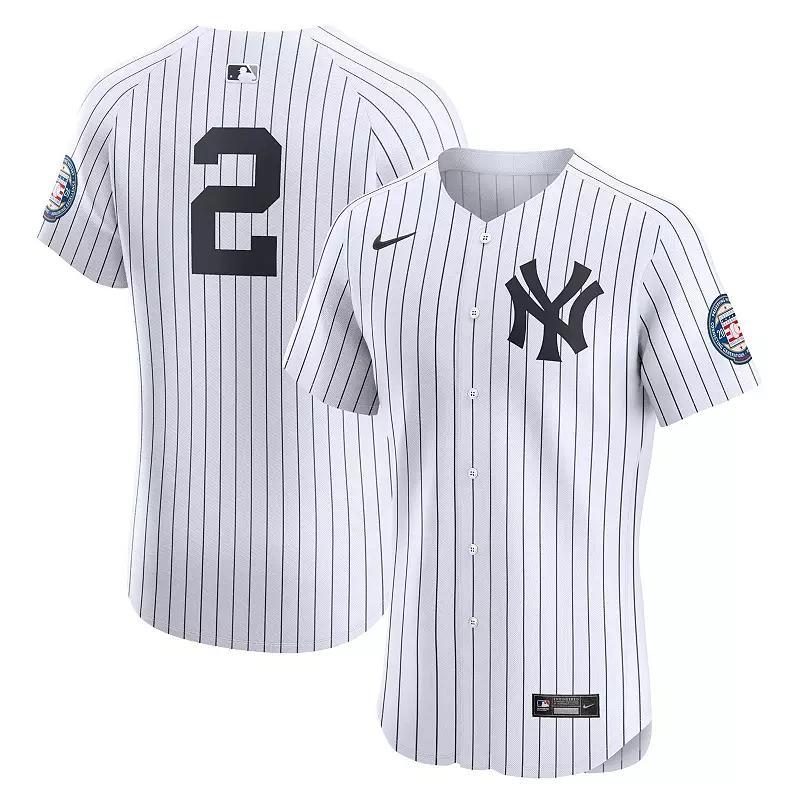 Nike Mens Derek Jeter White New York Yankees Home Elite Jersey - White Product Image