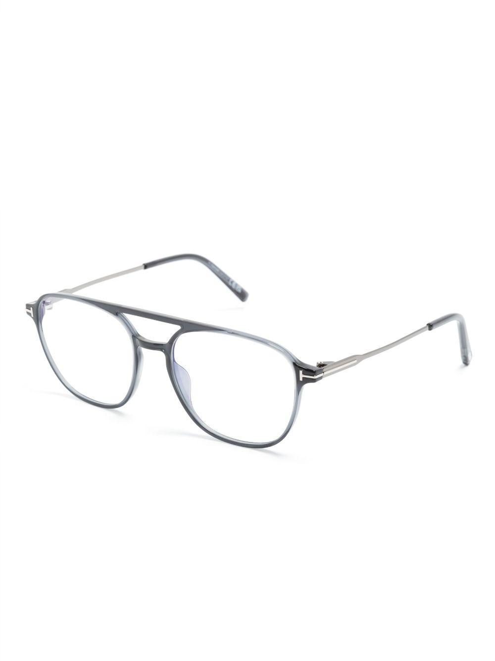 TOM FORD Pilot-frame Acetate Glasses In Blue Product Image