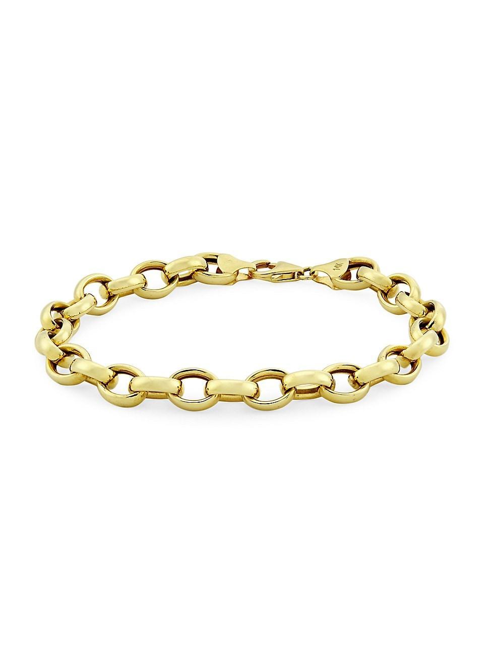 Womens 14K Yellow Gold Rolo Chain Bracelet Product Image