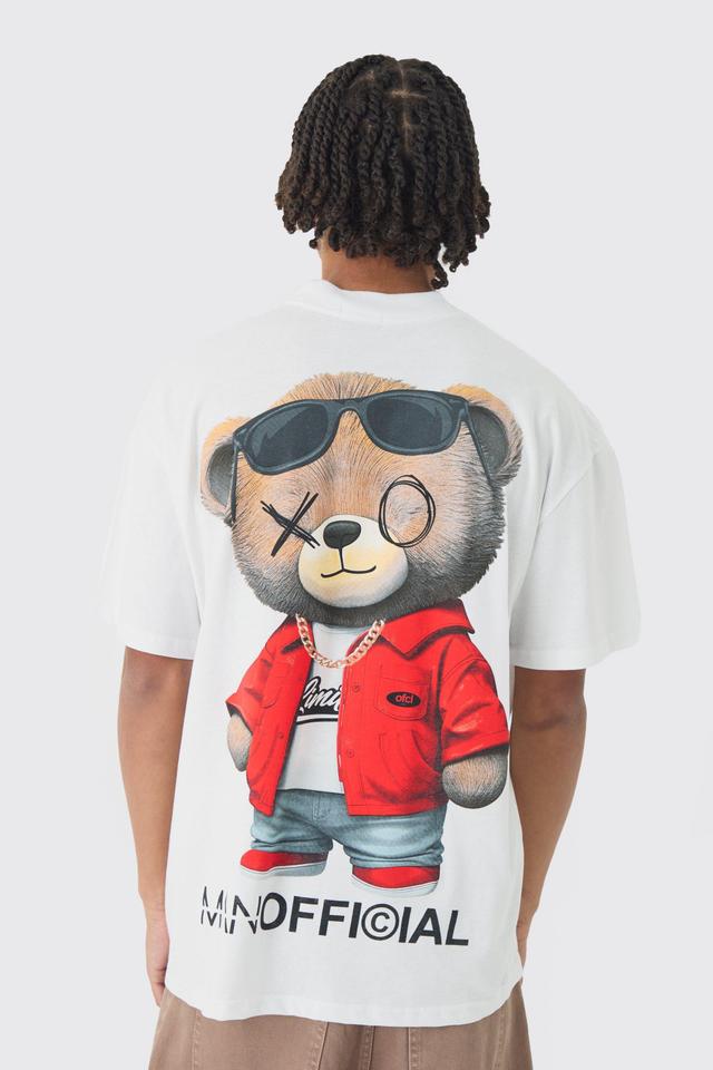 Oversized MAN OFCL Large Scale Teddy Print T-Shirt | boohooMAN USA Product Image