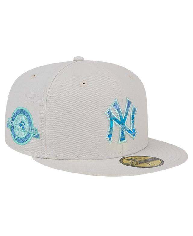 Mens New Era Khaki New York Yankees Stone Mist 59FIFTY Fitted Hat Beig/Green Product Image