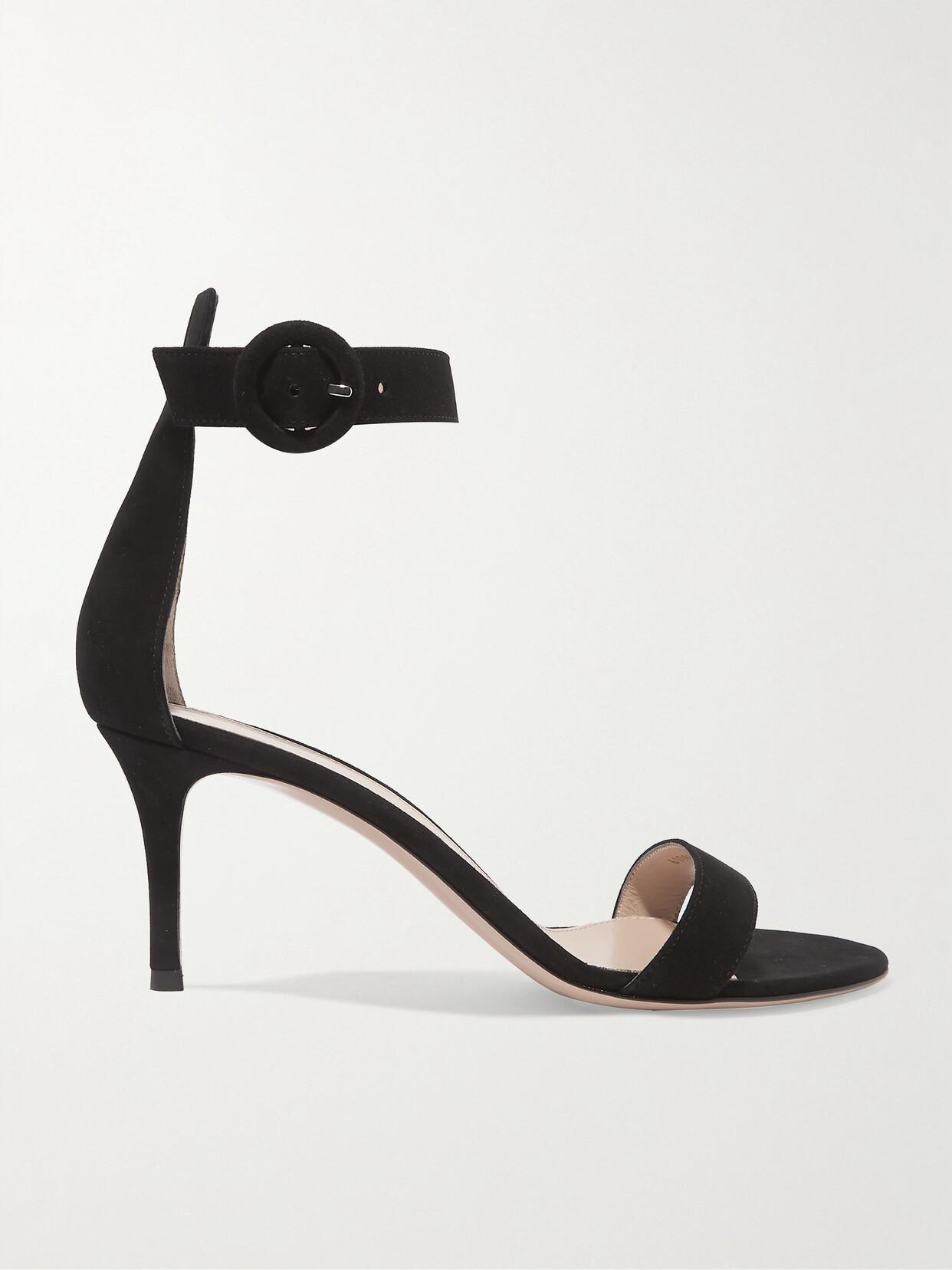 Portofino 70 Suede Sandals In Black Suede Product Image