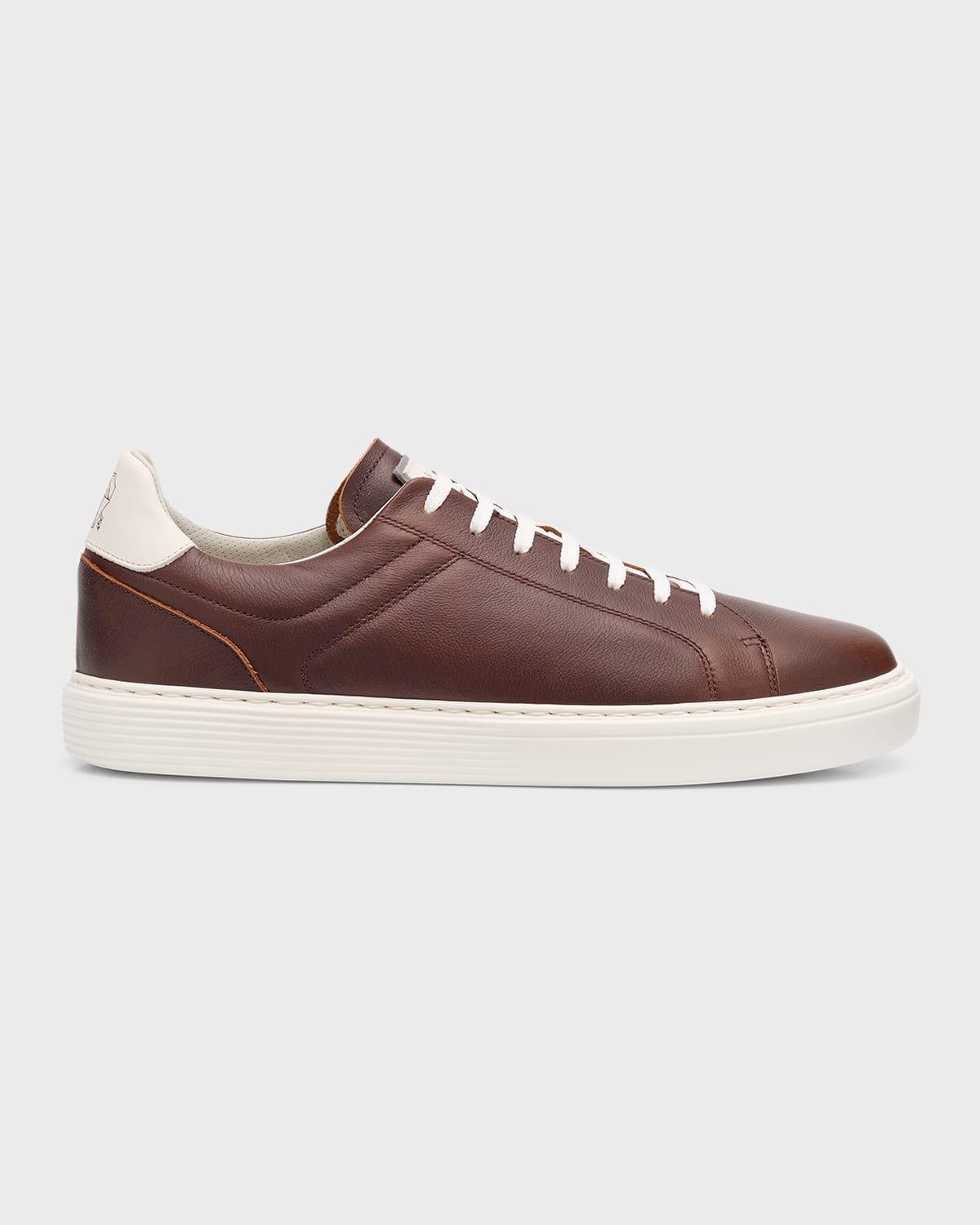 Mens Leather Low-Top Sneakers Product Image
