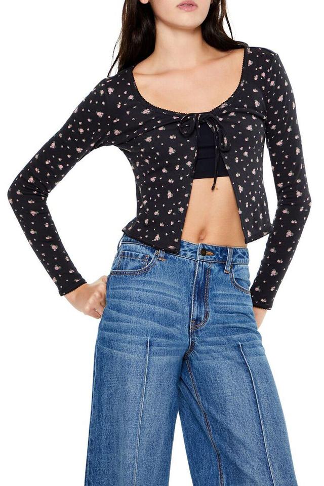 Floral Print Tie-Front Top | Forever 21 Product Image