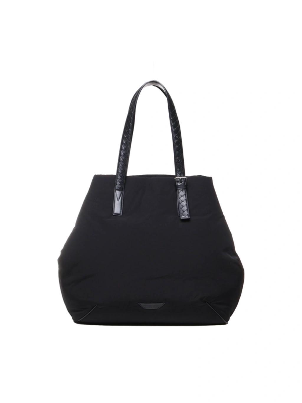 BOTTEGA VENETA Nylon Tote Bag In 8803 - Black-silver Product Image