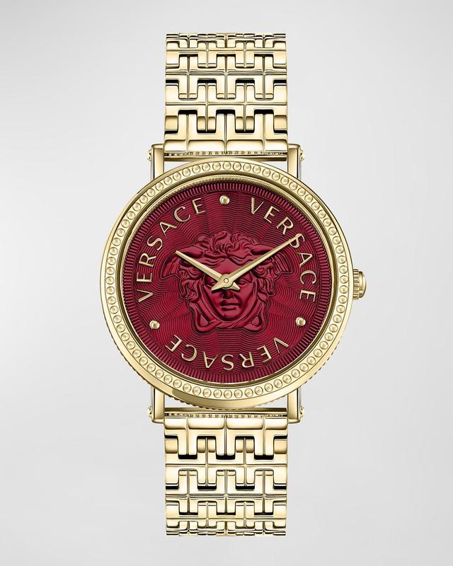 Versace V-Dollar Leather Strap Watch, 37mm Product Image