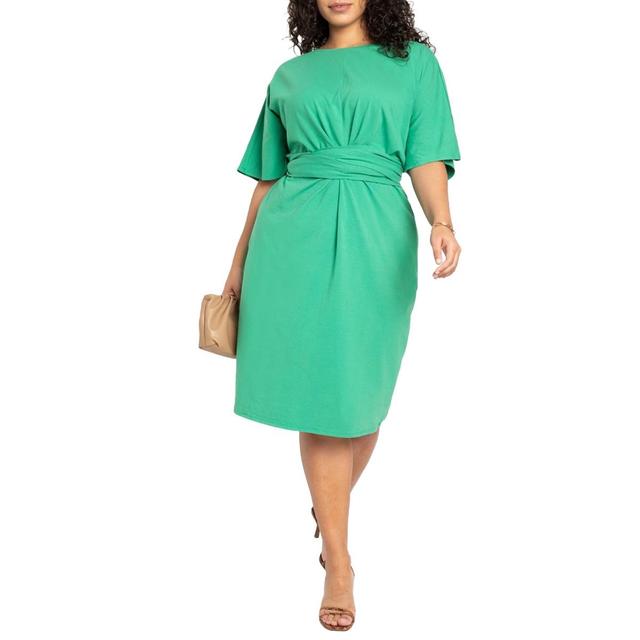 Eloquii Womens Cross Front Flutter Sleeve Dress Product Image