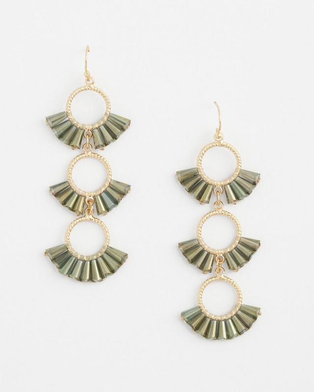 No Droop Olive Triple Drop Earrings   Chico's - Olive - Women Product Image