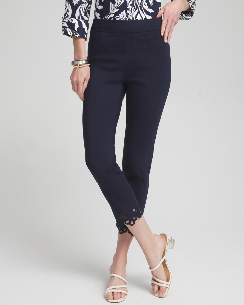 Women's Brigitte Eyelet Hem Slim Cropped Pants Product Image