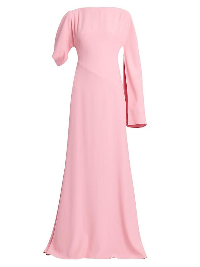 Womens Crepe Asymmetric Cape-Sleeve Gown Product Image