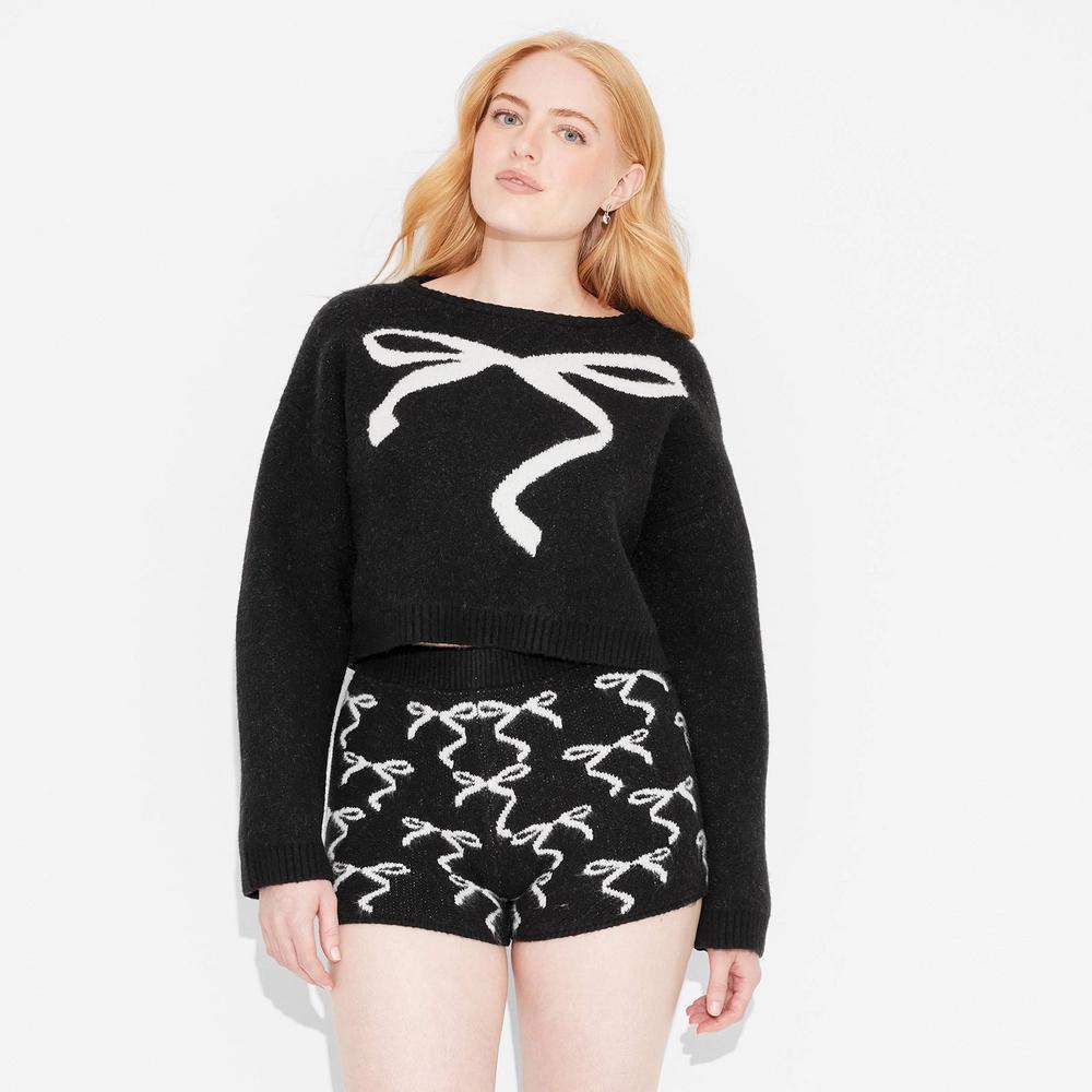 Women's Crewneck Cropped Pullover Holiday Sweater - Wild Fable™ Product Image