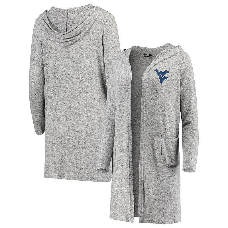 Womens Heathered Gray West Virginia Mountaineers Cuddle Soft Duster Tri-Blend Hooded Cardigan Product Image