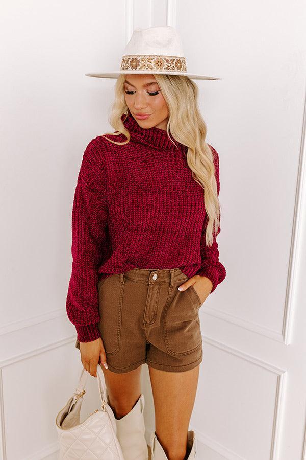 Fall Leaves Chenille Sweater In Sangria product image