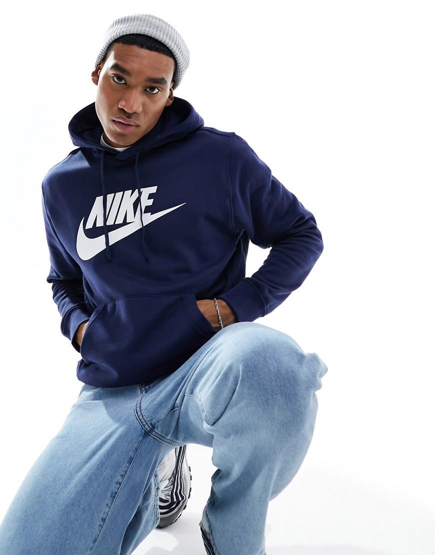 Nike Club logo hoodie in navy Product Image