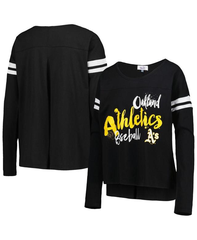 Womens Touch Black Oakland Athletics Free Agent Long Sleeve T-shirt Product Image