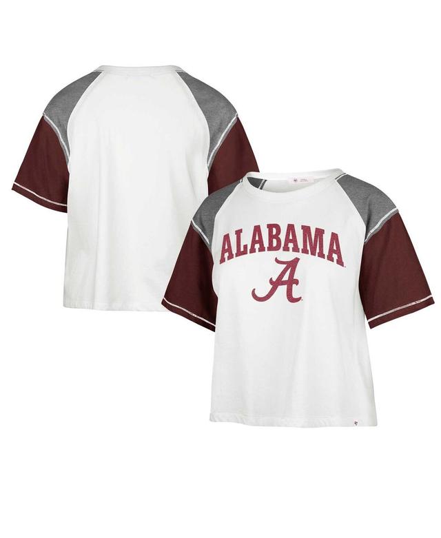 Womens 47 Brand White Distressed Alabama Crimson Tide Serenity Gia Cropped T-shirt Product Image