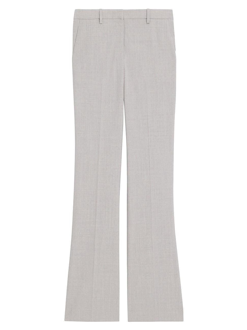 Womens Stretch Wool Straight Full-Length Trousers Product Image