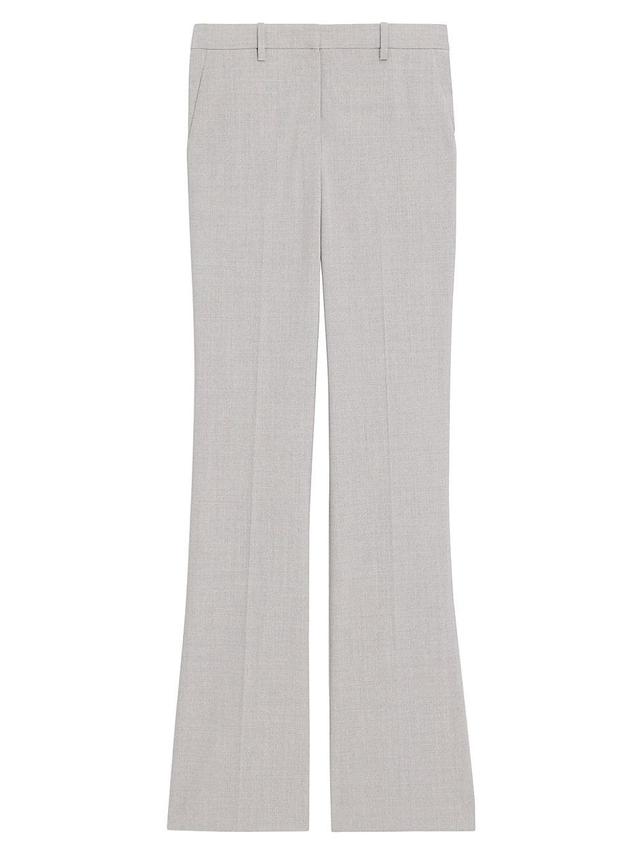 Womens Stretch Wool Straight Full-Length Trousers Product Image