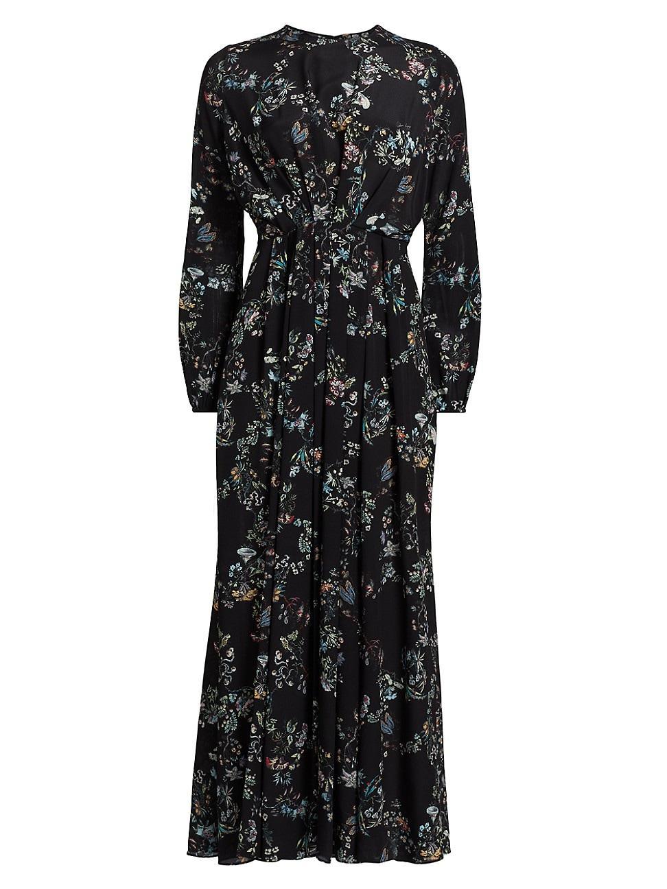 Womens Parvancini Floral Silk Maxi Dress Product Image