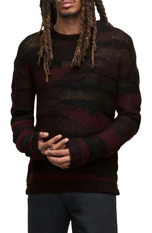 Mens Stripe Wool-Blend Openwork Crewneck Sweater Product Image