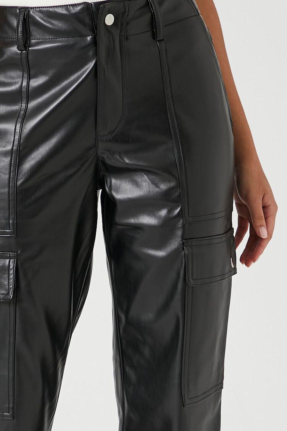 Faux Leather Straight Cargo Pants | Forever 21 Product Image