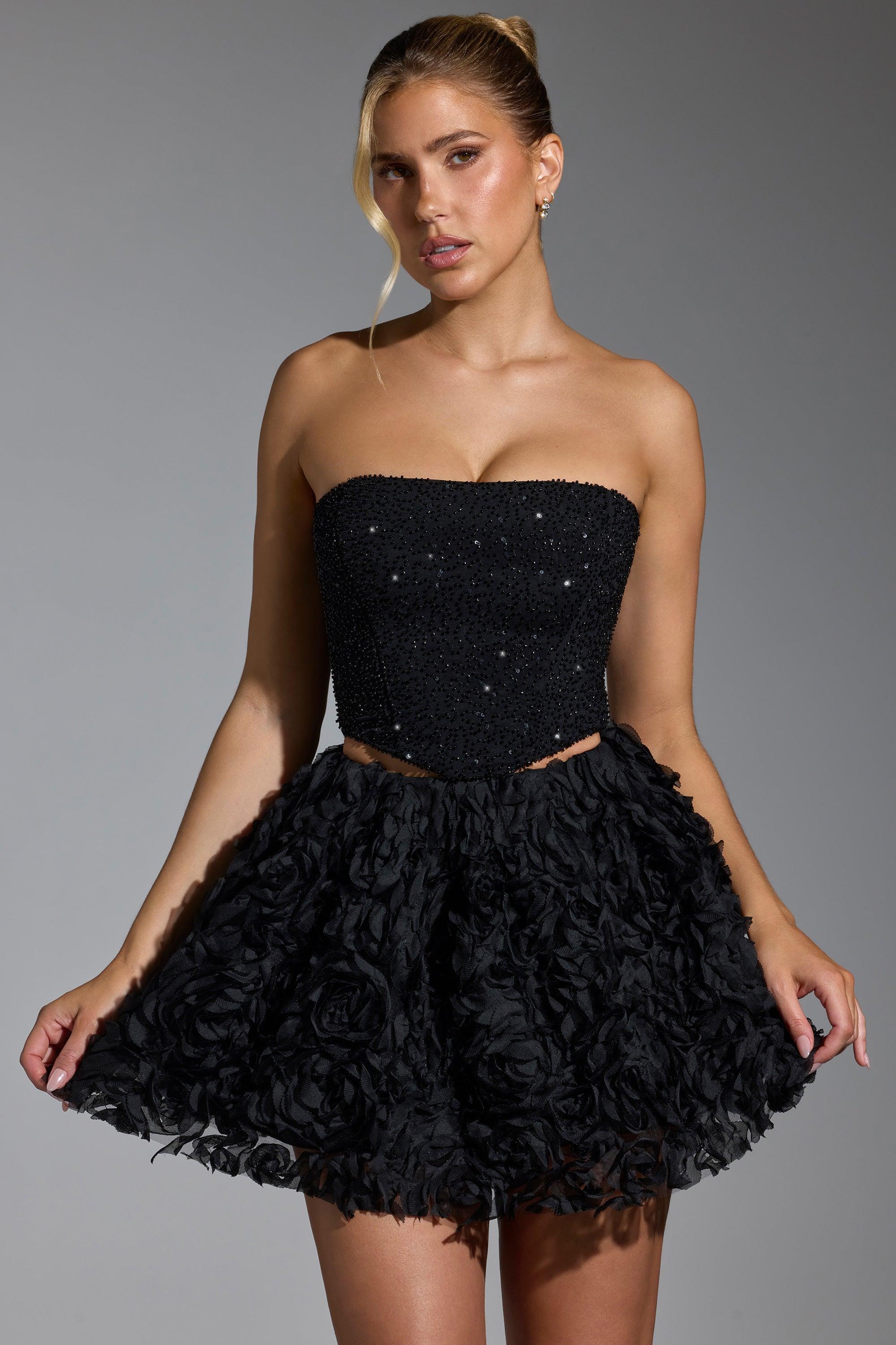 Embellished Corset Top in Black Product Image