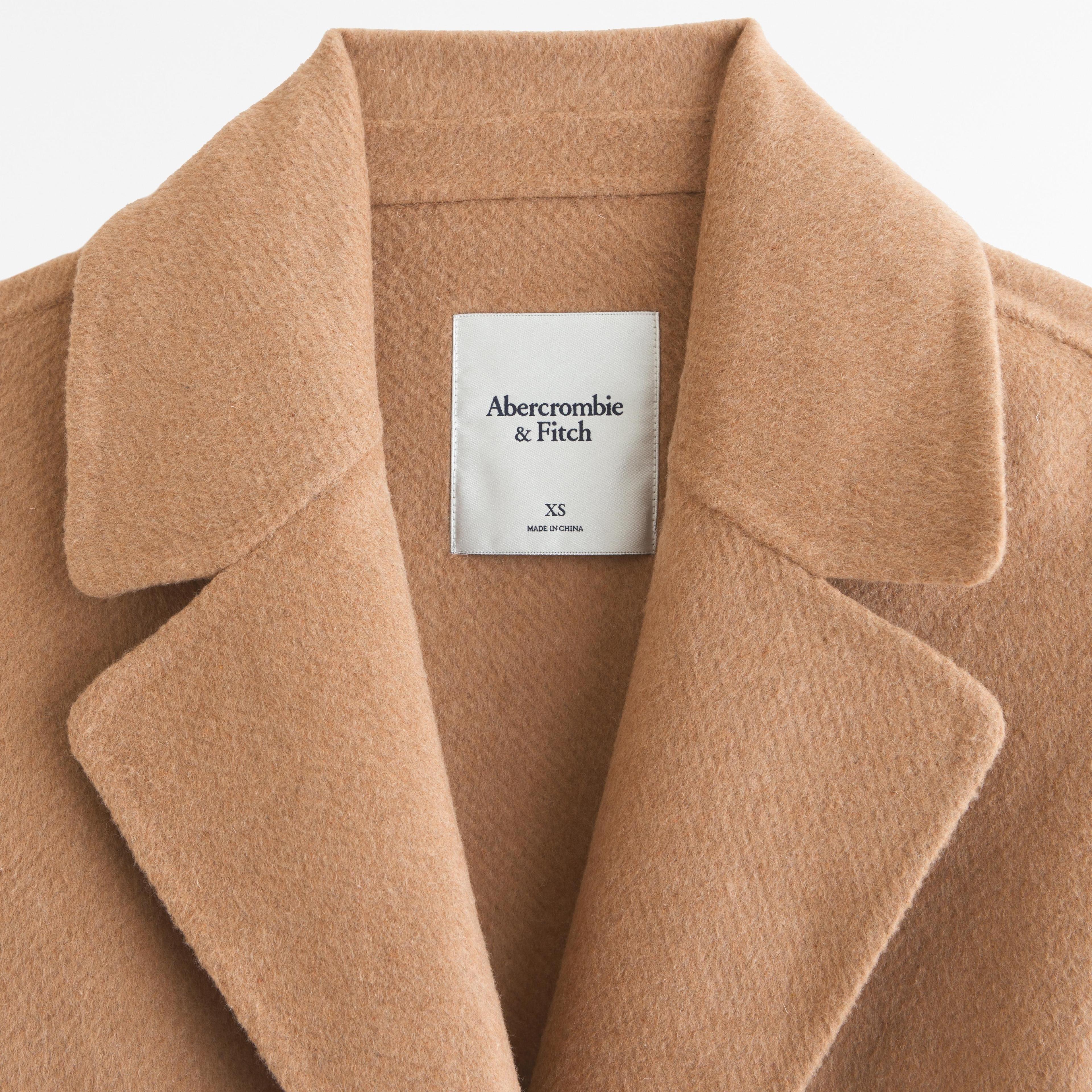 Double-Cloth Belted Wool-Blend Coat Product Image