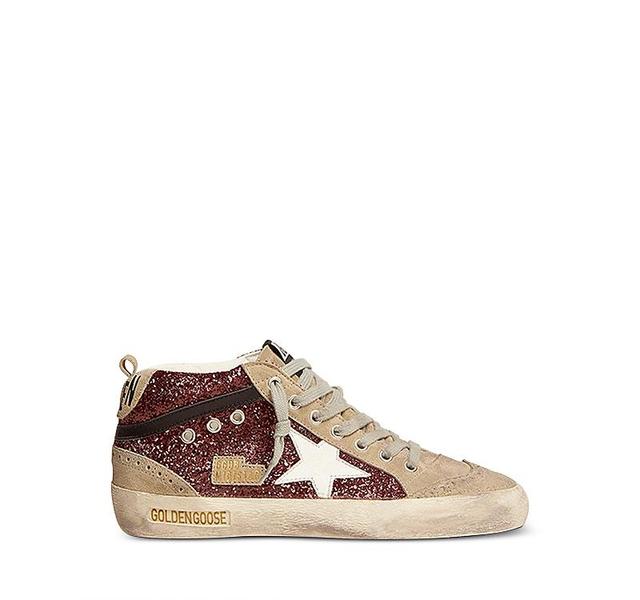 Golden Goose Womens Mid Star Glitter Sneakers Product Image